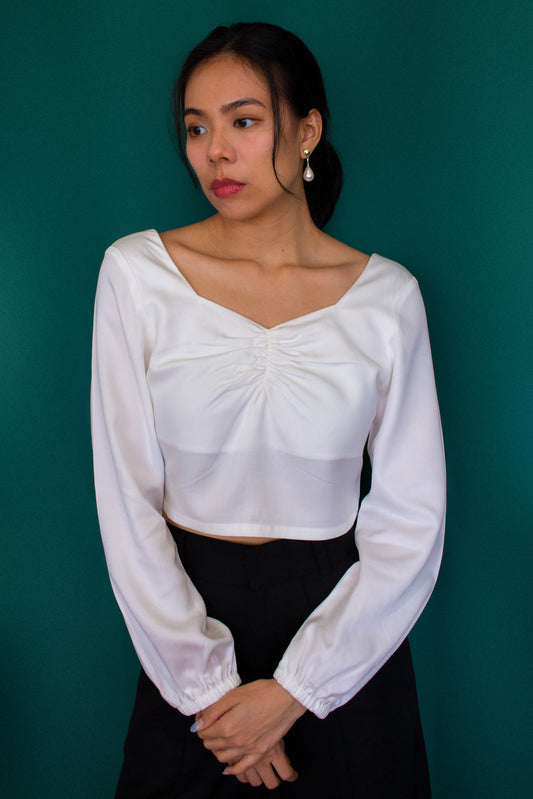 bubble-sleeve-sweetheart-top