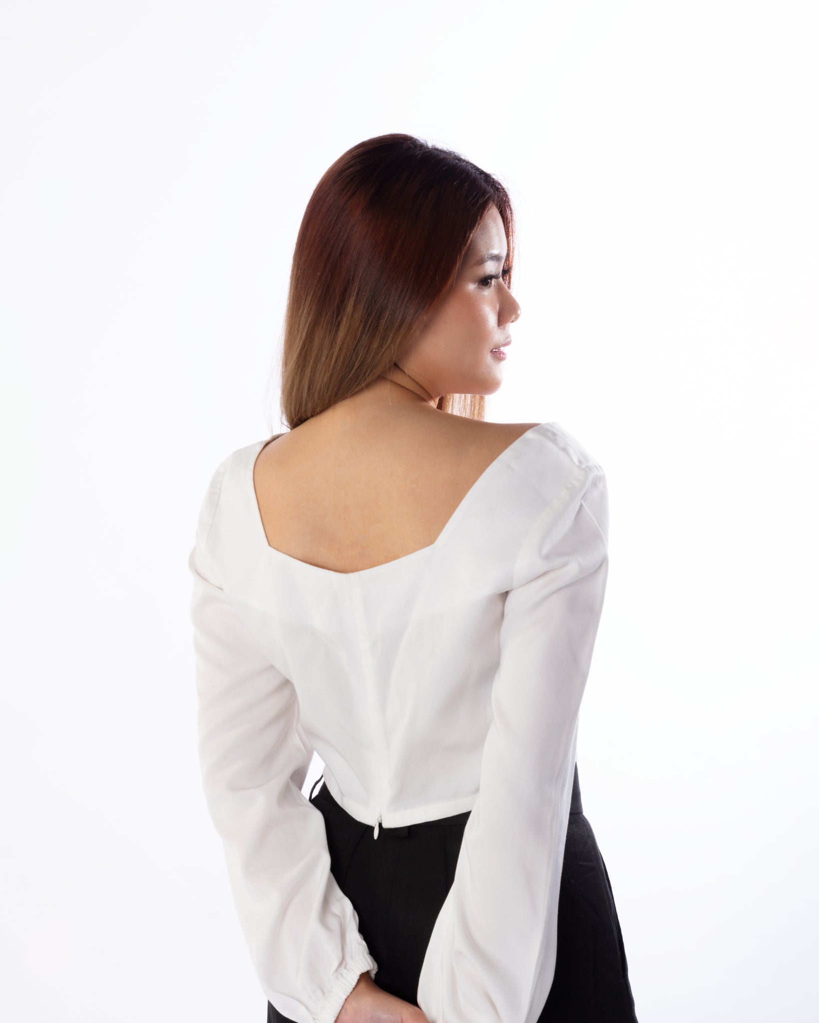 bubble-sleeve-sweetheart-top