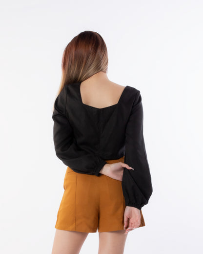 bubble-sleeve-sweetheart-top